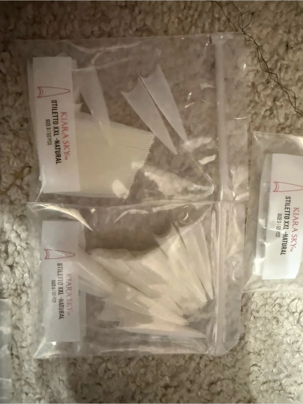 Kiara Sky Clear/White Stiletto-XXL Nail Tips Pack